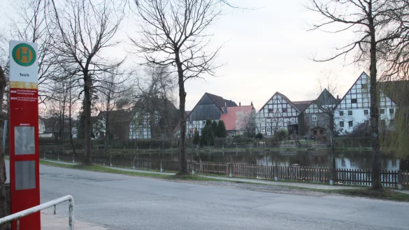 Die Bushaltestelle „Teich" an der Straße Helle in Alverdissen soll barrierefrei umgestaltet werden. Doch über das Wie gibt es nach wie vor keine Entscheidung. Die Diskussionen darüber dauern seit zwei Jahren an. - © Jens Rademacher
