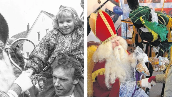 Auf Stippvisite: Mit wei&szlig;em Rauschebart und Bischofsgewand beschenkt Sint Nicolaas die Kinder. Sein Besuch stand 1991 genau so hoch im Kurs wie 2014. 
- &copy; Privat