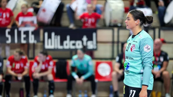 Lara-Sophie Lepschi wechselt vom Zweitliga-Tabellenführer Halle-Neustadt nach Blomberg. - © Michael Vogel/Union Halle-Neustadt