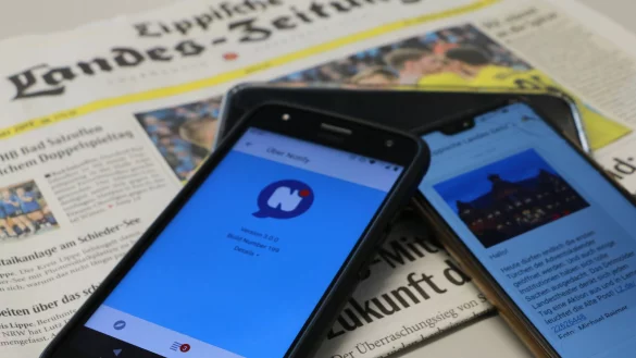 Die App Notify l&auml;sst den Nutzer Newsletter aus verschiedenen Bereichen abonnieren. Auch die Lippische Landes-Zeitung ist dort vertreten. - &copy; Yvonne Glandien
