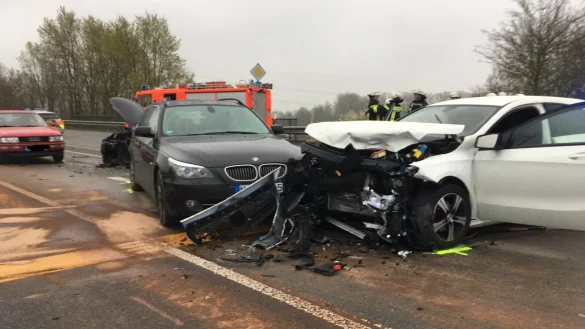 Schwerer Unfall auf der Ostwestfalenstra&szlig;e. - &copy; Daniel Hobein