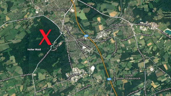 Der Fundort der Leiche&nbsp; - &copy; google maps