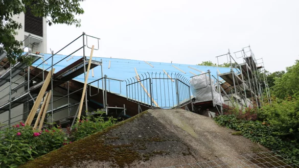 Die Arbeiten an der Christuskirche sind in vollem Gange. - &copy; Alexandra Schaller