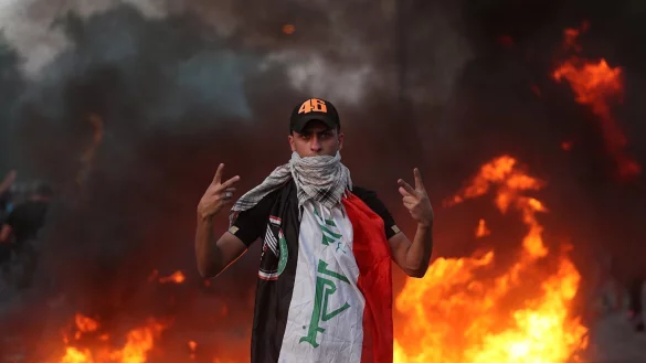 Siegeszeichen - &copy; Foto: Hadi Mizban/AP/dpa