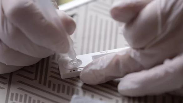 Corona-Schnelltest - &copy; Foto: Sebastian Gollnow/dpa/Symbolbild