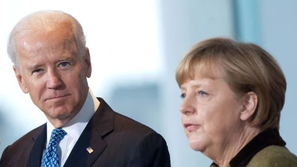 Joe Biden und Angela Merkel - &copy; Foto: picture alliance / dpa