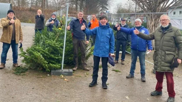 Der Rotary-Club verkauft Weihnachtsb&auml;ume zugunsten der Ukraine. - &copy; Rotary Club Detmold / Blomberg