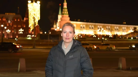 Weidel in Moskau - &copy; Foto: Ulf Mauder/dpa