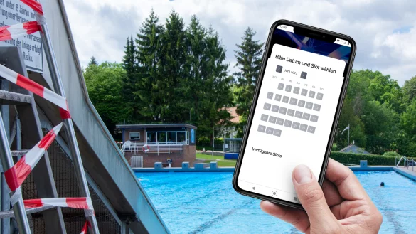 Zur Zeit ist es nicht m&ouml;glich, einen Termin f&uuml;r eines der Detmolder Freib&auml;der zu buchen.&nbsp; - &copy; Montage: Raphael Bartling/LZ