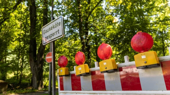 Gesperrt in vier Jahreszeiten:&nbsp; So sah es im Sommer am Fu&szlig;e der Gausek&ouml;te in Berlebeck aus. - &copy; Archivfoto: Jannik Stodiek