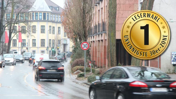 Die Paulinenstra&szlig;e erhielt bei der LZ-Umfrage die meisten Nennungen in Bezug auf unsinnige Tempo-30-Zonen. - &copy; Jana Beckmann