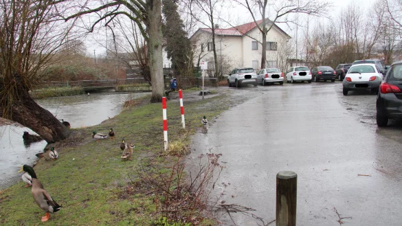 Hinter dem st&auml;dtischen Parkplatz an der Stauffenbergstra&szlig;e k&ouml;nnte eine Hol- und Bringzone f&uuml;r Schulkinder eingerichtet werden. - &copy; Cordula Gr&ouml;ne
