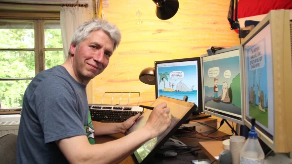 HaChri - Hans-Christoph Beermann ist Cartoon-Zeichner - &copy; Seda Hagemann