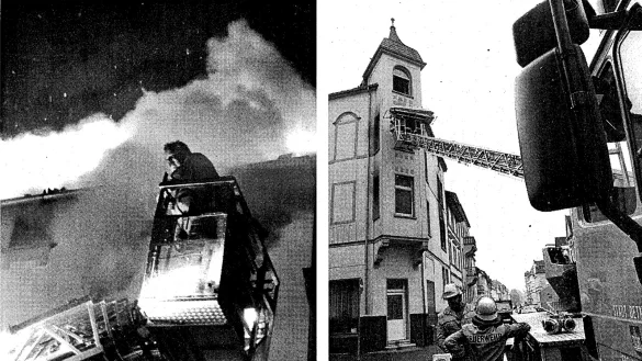 Die LZ berichtete damals von dem Ungl&uuml;ck. Die Fotos zeigen Bilder vom Einsatz der Feuerwehr aus der Brandnacht und vom anderen Morgen, als die Leichen geborgen wurden. - &copy; Repro: Sven Koch/ Vera Gerstendorf-Welle