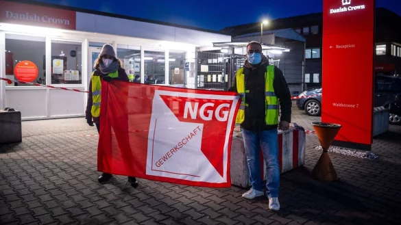 Warnstreiks in der Fleischindustrie - &copy; Foto: Sina Schuldt/dpa