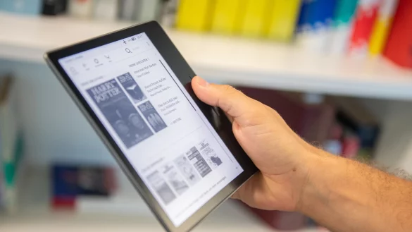 Mensch liest E-Book - &copy; Foto: Zacharie Scheurer/dpa-tmn
