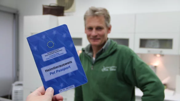 Vorsicht: Tierarzt Dr. Arne Timm warnt vor illegalen Importen ungeimpfter
Welpen. Hundewelpen d&uuml;rfen fr&uuml;hestens nach der 15. Lebenswoche nach Deutschland einreisen und m&uuml;ssen &uuml;ber einen l&uuml;ckenlosen Impfstatus verf&uuml;gen. - &copy; Heidi Stork