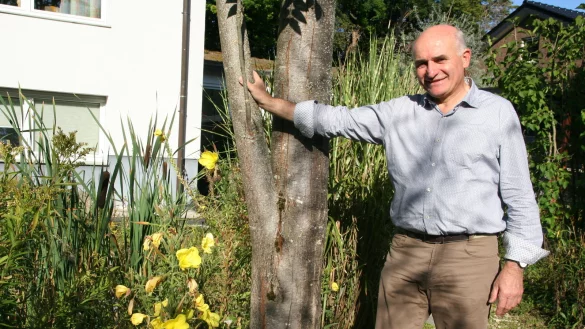 Nach eigenen Vorstellungen hat Wilhelm Wortberg seinen Vorgarten entworfen, der beim Wettbewerb der Stadt als vorbildlich bezeichnet wurde. - &copy; Knut Dinter