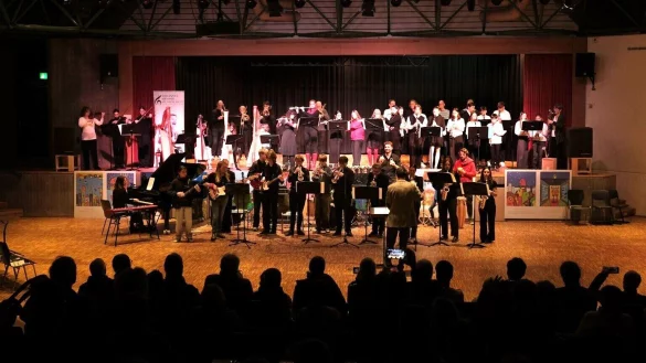 Höhepunkt des Konzerts ist das von allen Teilnehmern gemeinsam musizierte Schlussstück „House Mouse“. - © Stadt Detmold