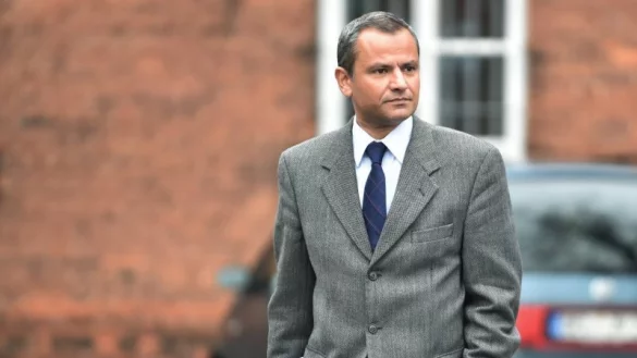 Sebastian Edathy am Ende des ersten Prozesstages am 23.&nbsp;Februar. - &copy; DPA/Carmen Jaspersen