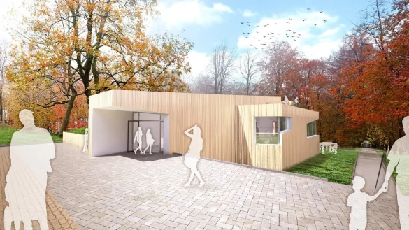 Das &Auml;u&szlig;ere des geplanten Ausstellungsgeb&auml;udes hat eine markant kubische Optik. - &copy; Landesverband Lippe