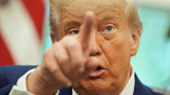 Der mit Z&ouml;llen z&uuml;ndelnde US-Pr&auml;sident hat der deutschen Wirtschaft ein zartes konjunkturelles Zwischenhoch verschafft. - &copy; Evan Vucci/AP/dpa