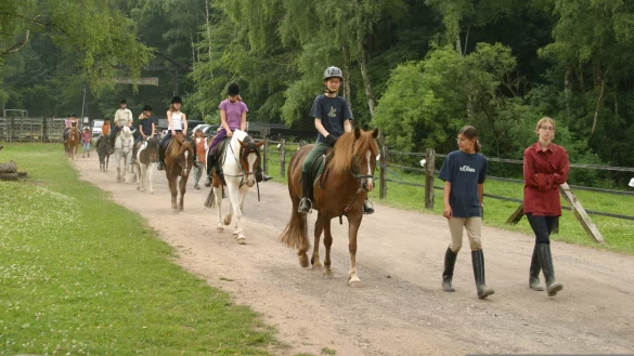 Nehmen die Zügel in die Hand: Eine Gruppe Reiterinnen auf der Silber-Ranch. - © Privat
