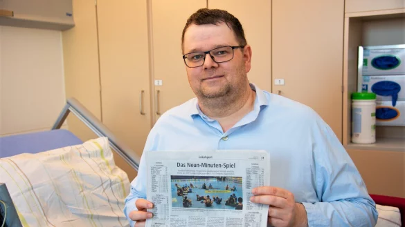 Matthias Hartmann kann die LZ-Schlagzeile über das abgebrochene Bundesligaspiel gegen den 1.VfL Potsdam inzwischen entspannter lesen. - © F.Lehrke HDZ NRW