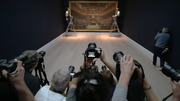 Banksy-Gem&auml;lde - &copy; Foto: Jonathan Brady/PA Wire/dpa