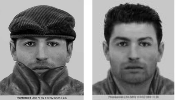 Die Polizei sucht mit diesen Phantombildern nach zwei R&auml;ubern. - &copy; LKA NRW