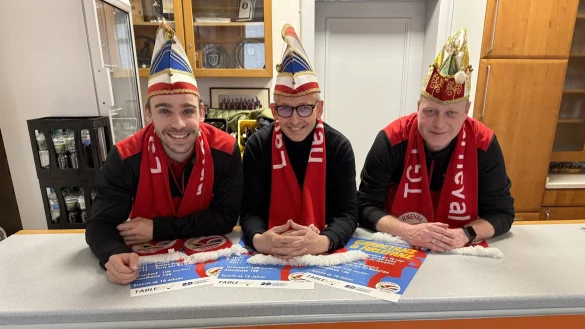 Denzel Köhler, Andreas Krupke und Björn Siekmann (von links) vom TG-Organisationsteam freuen sich auf die anstehende Show. - © Sandra Castrup