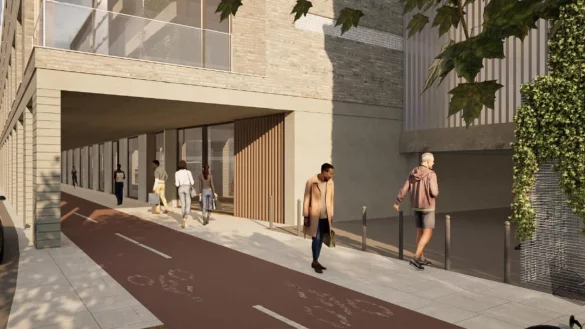 Die Ansicht zeigt, dass es an der Hornschen Straße wieder Arkaden geben könnte. - © Duprée Architekten Lemgo