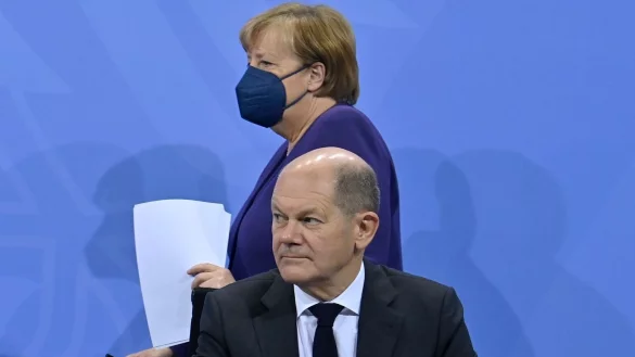 Angela Merkel und Olaf Scholz - &copy; Foto: John Macdougall/AFP-Pool/dpa