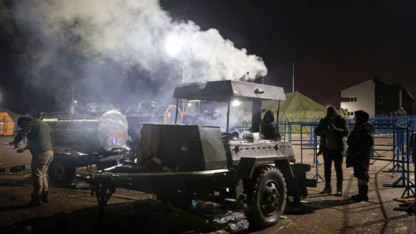 Migranten - &copy; Foto: Maxim Guchek/BelTA/AP/dpa