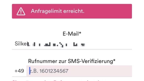 Anfragelimit erreicht? Die Meldung l&auml;sst die Autorin zun&auml;chst ratlos zur&uuml;ck. Wurden ihre vorherigen Versuche registriert? Mit einer anderen Handynummer klappt die Terminbuchung schlie&szlig;lich. - &copy; Silke Buhrmester