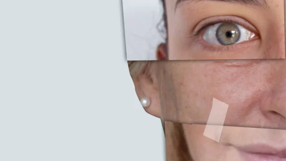 Das zusammengeflickte Gesicht: Wenn der Traum von der Schönheit zum Albtraum wird, müssen manchmal Gerichte entscheiden – so wie jetzt im Fall einer Bielefelderin, die ihren Schönheitschirurgen aus Lippe verklagt hat, weil sie mit dem Ergebnis des Faceliftings nicht zufrieden ist. - © Fotomontage: Brettmeier