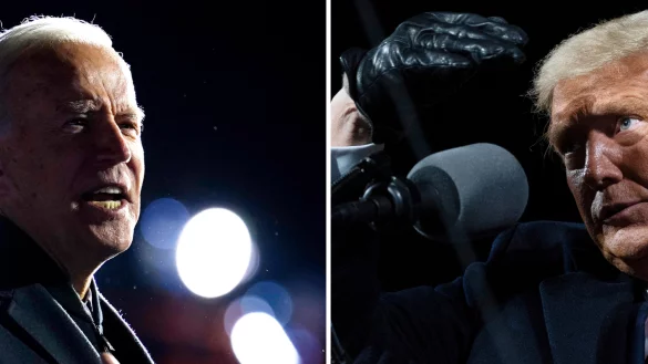 Wer die US-Wahl gewinnt, wird voraussichtlich erst in ein paar Tagen feststehen. Joe Biden (links) tritt f&uuml;r die Demokratische Partei an, Amtsinhaber Donald J. Trump f&uuml;r die Republikaner. - &copy; Andrew Harnik/Alex Brandon/AP/dpa