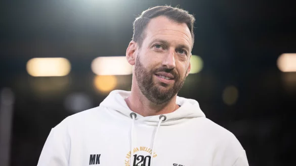 Mitch Kniat ist seit Arminias Pokalauftritten auch in den Medien ein gefragter Mann. - © Teresa Kroeger