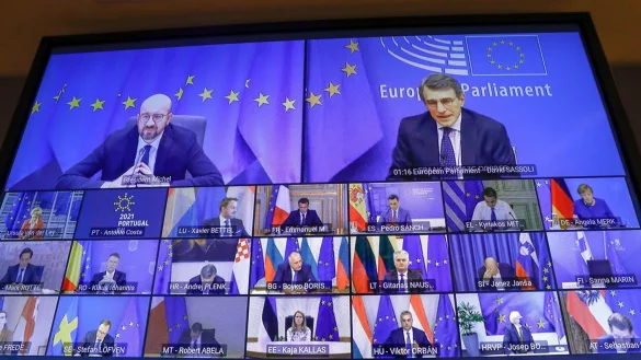 EU-Sondergipfel zur Corona-Pandemie - &copy; Foto: Olivier Hoslet/Pool EPA/AP/dpa