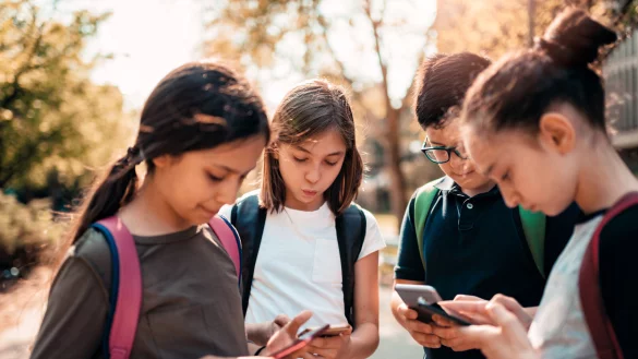 Smartphones werden auf Lippes Schulhöfen mehr und mehr zum Problem. - © kerkezz - stock.adobe.com