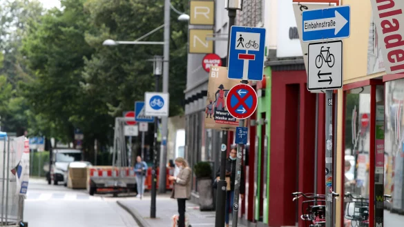 Die Verkehrsleitung in der Bielefelder Innenstadt ist ver&auml;ndert.&nbsp; - &copy; Wolfgang Rudolf