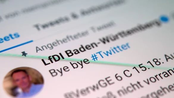 &bdquo;Bye bye #twitter" ist auf dem Twitteraccount des Landesdatenschutzbeauftragten von Baden-W&uuml;rttemberg zu lesen. - &copy; dpa
