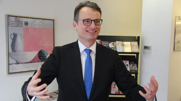 M&ouml;chte in Lage etwas bewegen: CDU-Kandidat Dr. Stefan Everding sieht die Entwicklung der Zuckerstadt positiv, wenngleich Leerst&auml;nde und die Abwanderung von &Auml;rzten seiner Meinung nach das Gesamtbild tr&uuml;ben. - &copy; Wolfgang Becker