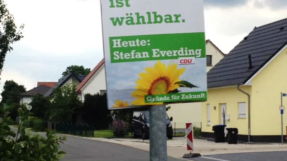 Eines der irref&uuml;hrenden CDU-Plakate am Wahltag. - &copy; Rainer Brinkmann