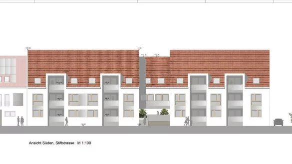 Ein Mehrfamilienhaus soll die Baul&uuml;cke an der Stiftstra&szlig;e schlie&szlig;en. - &copy; Wesertal Bautr&auml;ger GmbH/Architekturb&uuml;ro Drees