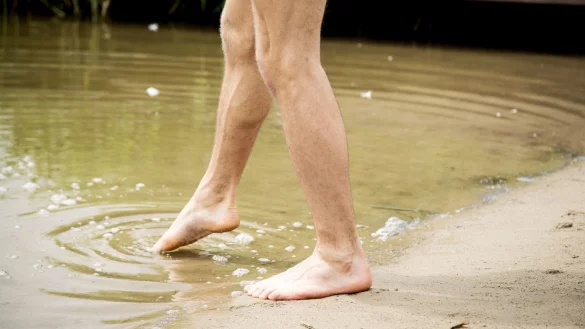 Erste Runde im See - &copy; Foto: Christin Klose/dpa-tmn