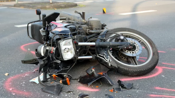 Schwer beschädigt: Die ältere Yamaha des Steinhageners erlitt bei dem Zusammenstoß einen Totalschaden. - © Jens Reichenbach