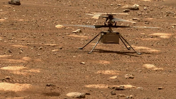Mars-Hubschrauber knipst H&uuml;gel - und muss Rotoren schneller drehe - &copy; Foto: NASA/JPL-Caltech/dpa
