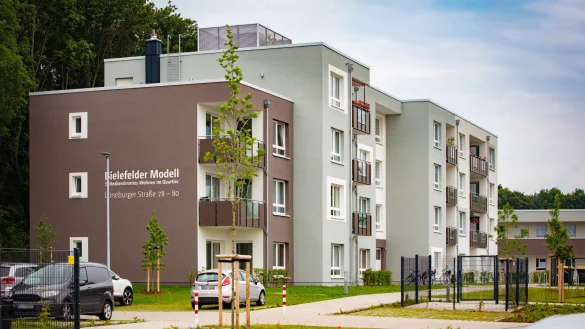 Die altersgerechten Wohnungen im Quartier an der L&uuml;neburger Stra&szlig;e wurden k&uuml;rzlich fertiggestellt. Sie sind Teil des Bielefelder Modells. - &copy; Mike-Dennis M&uuml;ller / www.mdm.photo