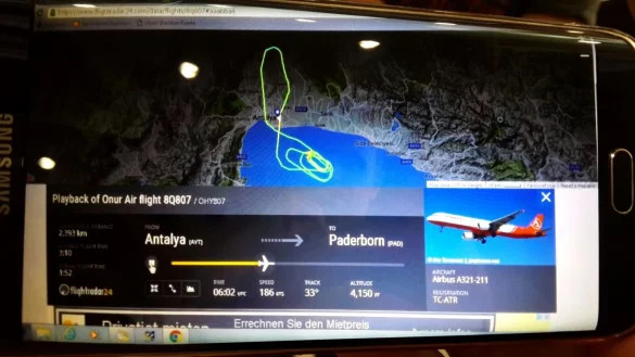 Irrflug: Der chaotische Urlaubsr&uuml;ckflug der Familie Mailo von Antalya nach Paderborn. - &copy; Georges Mailo